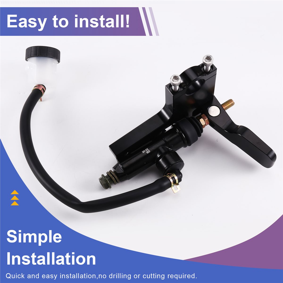 Motorcycle Thumb Brake System Kit - ชุดคันเบรกนิ้วหัวแม่มือสำหรับมอเตอร์ไซค์ A23Z พร้อมกระบอกสูบปั๊มเบรกหลัง อลูมิเนียมอัลลอยด์ ชุดเบรกหลังสำหรับมอเตอร์ไซค์